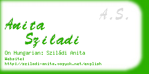 anita sziladi business card